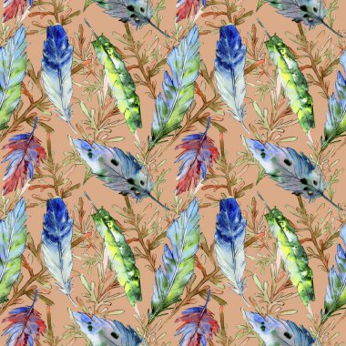 Orman dal dalları desen bir elinde suluboya tarzı çizilmiş.