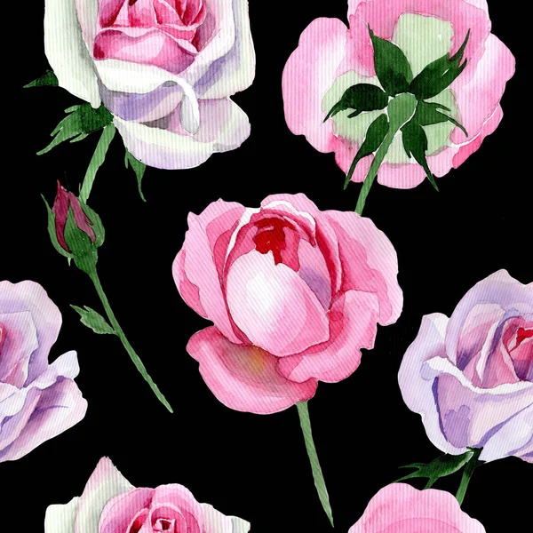 Motif rose tendre fleur sauvage dans un style aquarelle . — Photo