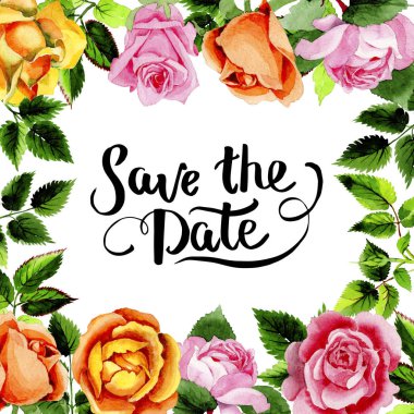 Kır çiçeği gül çiçek deseni suluboya tarzında.