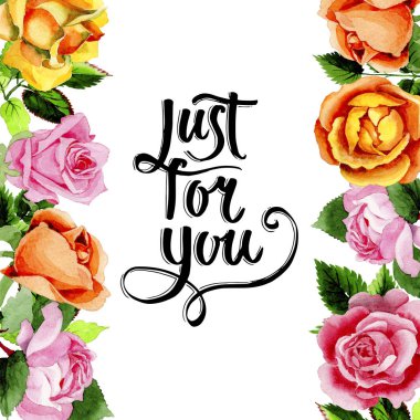 Kır çiçeği gül çiçek deseni suluboya tarzında.