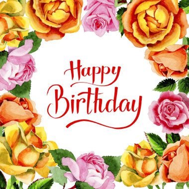 Kır çiçeği gül çiçek deseni suluboya tarzında.