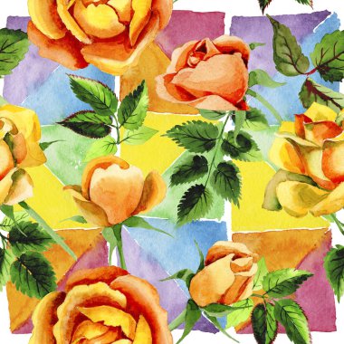 Kır çiçeği gül çiçek deseni suluboya tarzında.