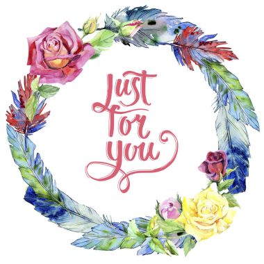 Suluboya kuş tüyü çelenk Wing.