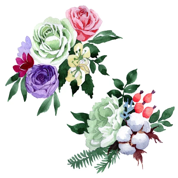 Bouquet flower in a watercolor style isolated. — Stock Photo, Image