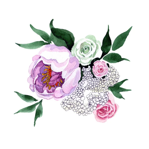 Bouquet flower in a watercolor style isolated. — Stock Photo, Image