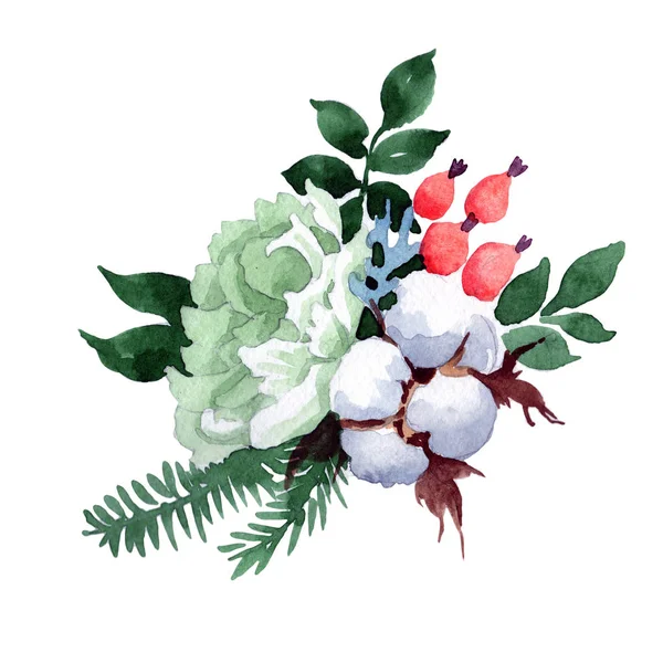 Bukett blomma i akvarell stil isolerade. — Stockfoto