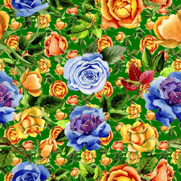 Wildflower subiu flor padrão em um estilo aquarela . — Fotografia de Stock