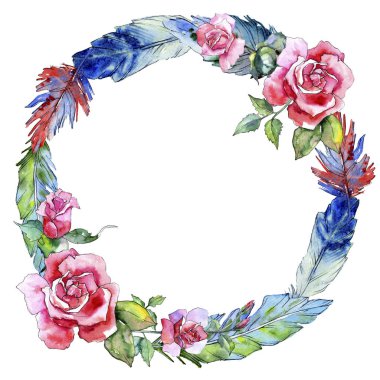 Suluboya kuş tüyü çelenk Wing.