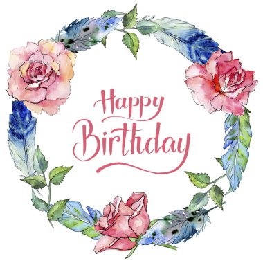 Suluboya kuş tüyü çelenk Wing.