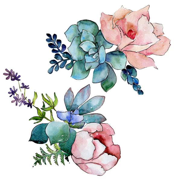 Bouquet flower in a watercolor style isolated. — Stock Photo, Image