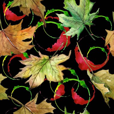 Akçaağaç yaprağı deseni suluboya tarzında.