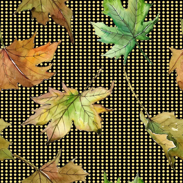 Maple leaves pattern in a watercolor style. — Stock Photo, Image