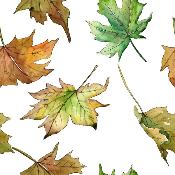 Maple leaves pattern in a watercolor style. — Stock Photo, Image