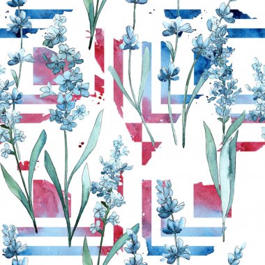 Kır çiçeği lavanta çiçek deseni suluboya tarzında.