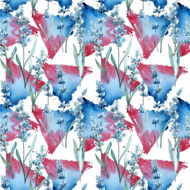 Kır çiçeği lavanta çiçek deseni suluboya tarzında.