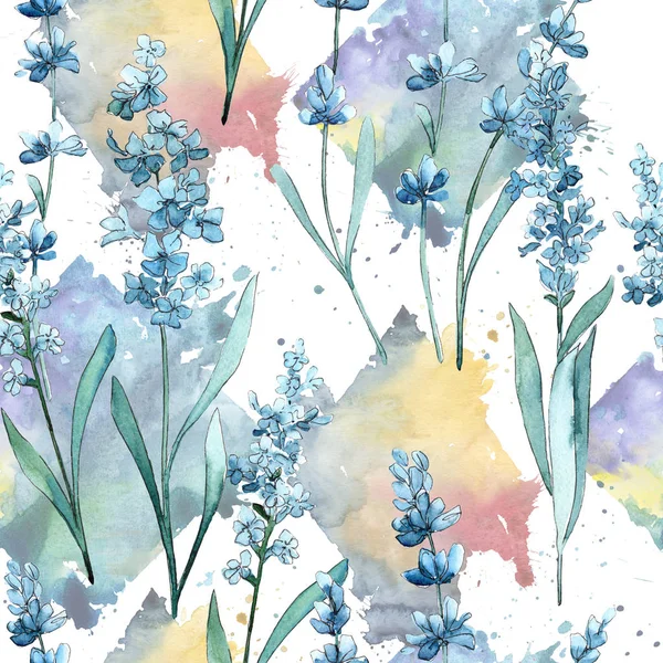 Modello di fiore di lavanda Wildflower in stile acquerello . — Foto Stock