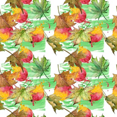 Akçaağaç yaprağı deseni suluboya tarzında.