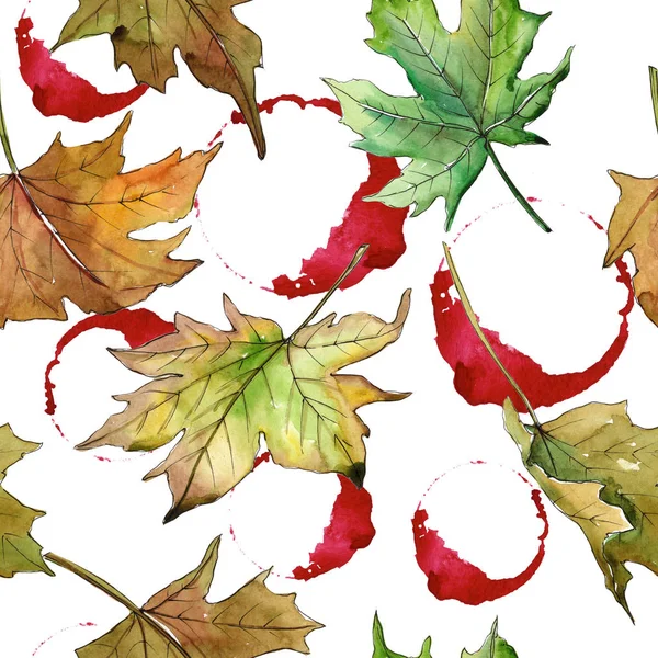 Maple leaves pattern in a watercolor style. — Stock Photo, Image