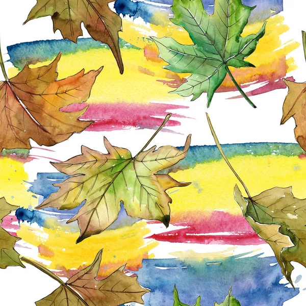 Patrón de hojas de arce en un estilo de acuarela . — Foto de Stock