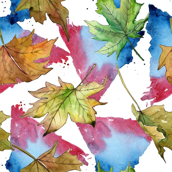 Maple leaves pattern in a watercolor style. — Stock Photo, Image