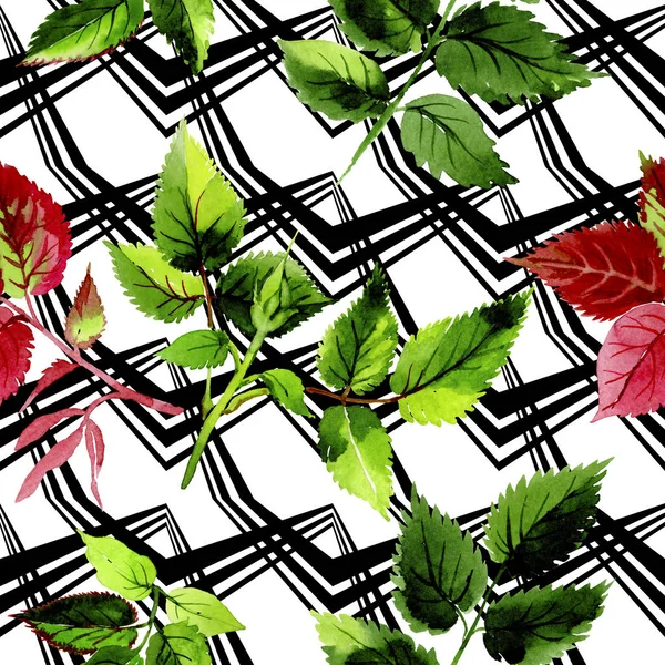 Listy z rose vzor ve stylu akvarelu. — Stock fotografie