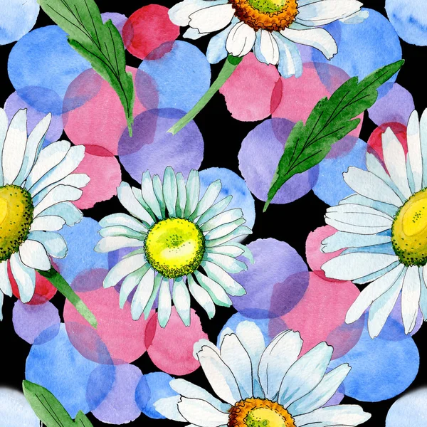 Vadvirág Kamilla virág minta akvarell stílusú. — Stock Fotó