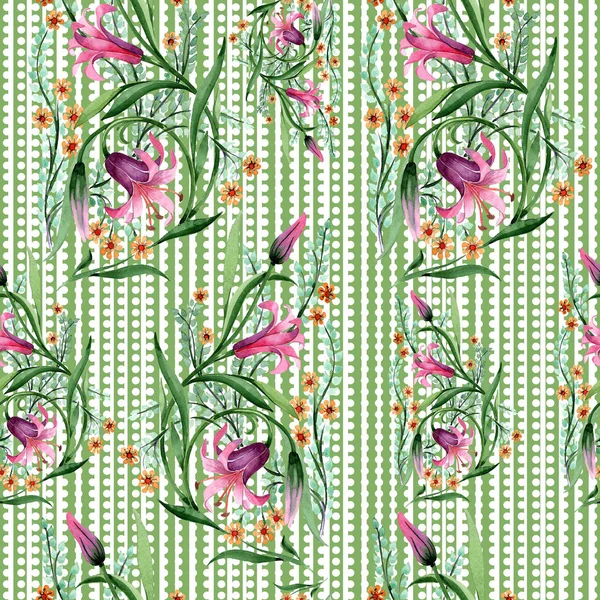 Wildflower sieraad bloemenpatroon in een aquarel stijl. — Stockfoto