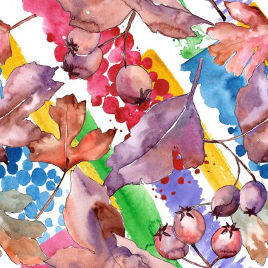 Alıç desen suluboya tarzında yaprakları.