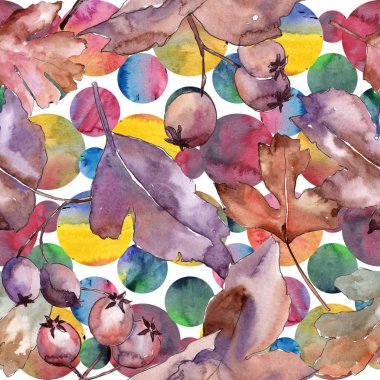 Alıç desen suluboya tarzında yaprakları.