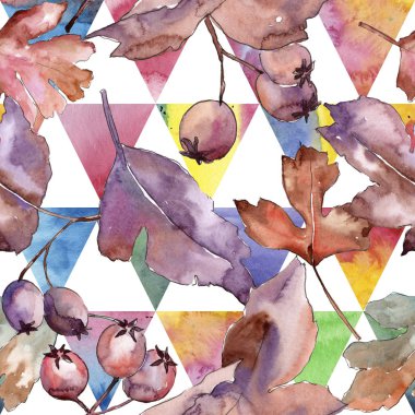 Alıç desen suluboya tarzında yaprakları.