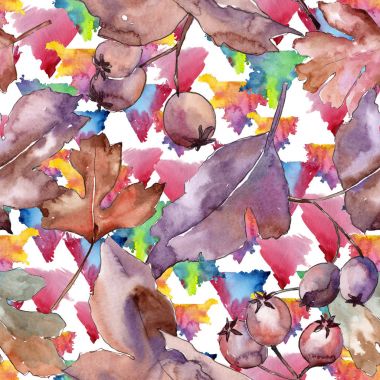 Alıç desen suluboya tarzında yaprakları.