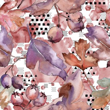 Alıç desen suluboya tarzında yaprakları.