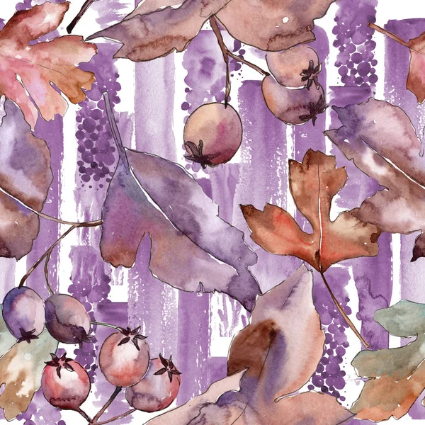 Bladeren van hawthorn patroon in een aquarel stijl. — Stockfoto