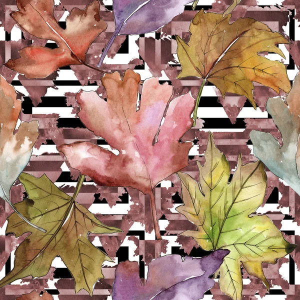 Leaves of hawthorn pattern in a watercolor style. — Stock Photo, Image