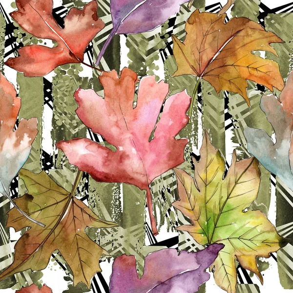Folhas de espinheiro padrão em um estilo aquarela . — Fotografia de Stock