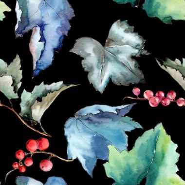 Frenk üzümü desen izole bir suluboya tarzında bırakır..