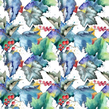 Frenk üzümü desen izole bir suluboya tarzında bırakır..