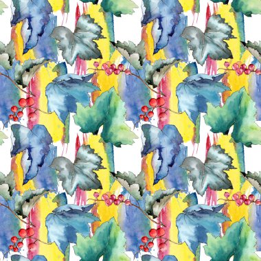 Frenk üzümü desen izole bir suluboya tarzında bırakır..