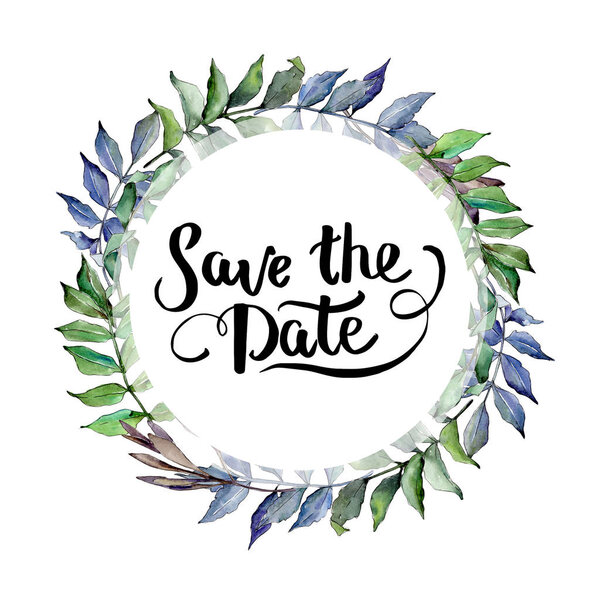 Ясень листья венок в акварели стиле
.