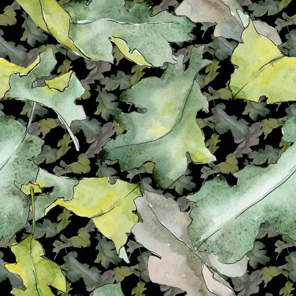 수채화 스타일에 오크 잎 패턴. — 스톡 사진