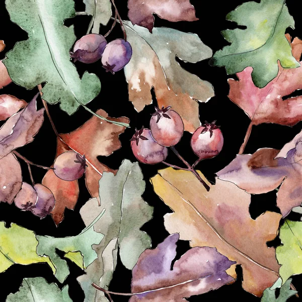 Padrão de folhas de carvalho em um estilo aquarela . — Fotografia de Stock