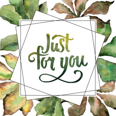 Kestane yaprak çerçeve suluboya tarzında.