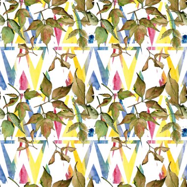 Akçaağaç yaprağı deseni suluboya tarzında.