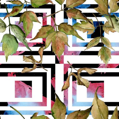 Akçaağaç yaprağı deseni suluboya tarzında.