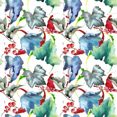 Frenk üzümü desen izole bir suluboya tarzında bırakır..