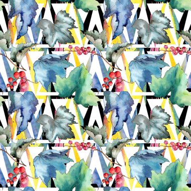 Frenk üzümü desen izole bir suluboya tarzında bırakır..