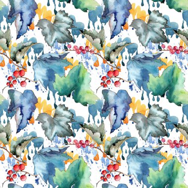 Frenk üzümü desen izole bir suluboya tarzında bırakır..