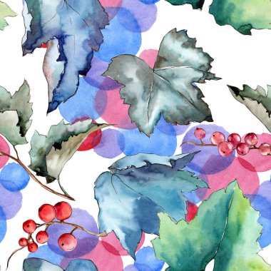 Frenk üzümü desen izole bir suluboya tarzında bırakır..