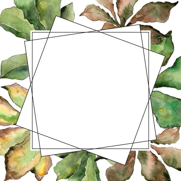 Chestnut leaves frame in a watercolor style.
