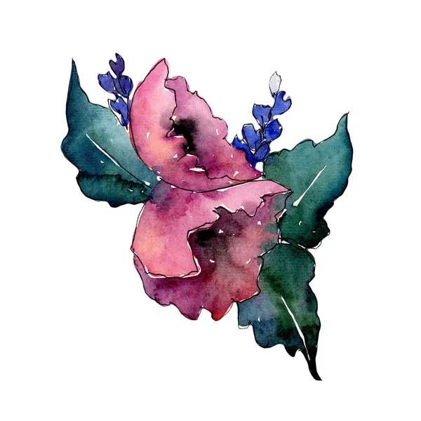 Strauß Blume im Aquarell-Stil isoliert. — Stockfoto